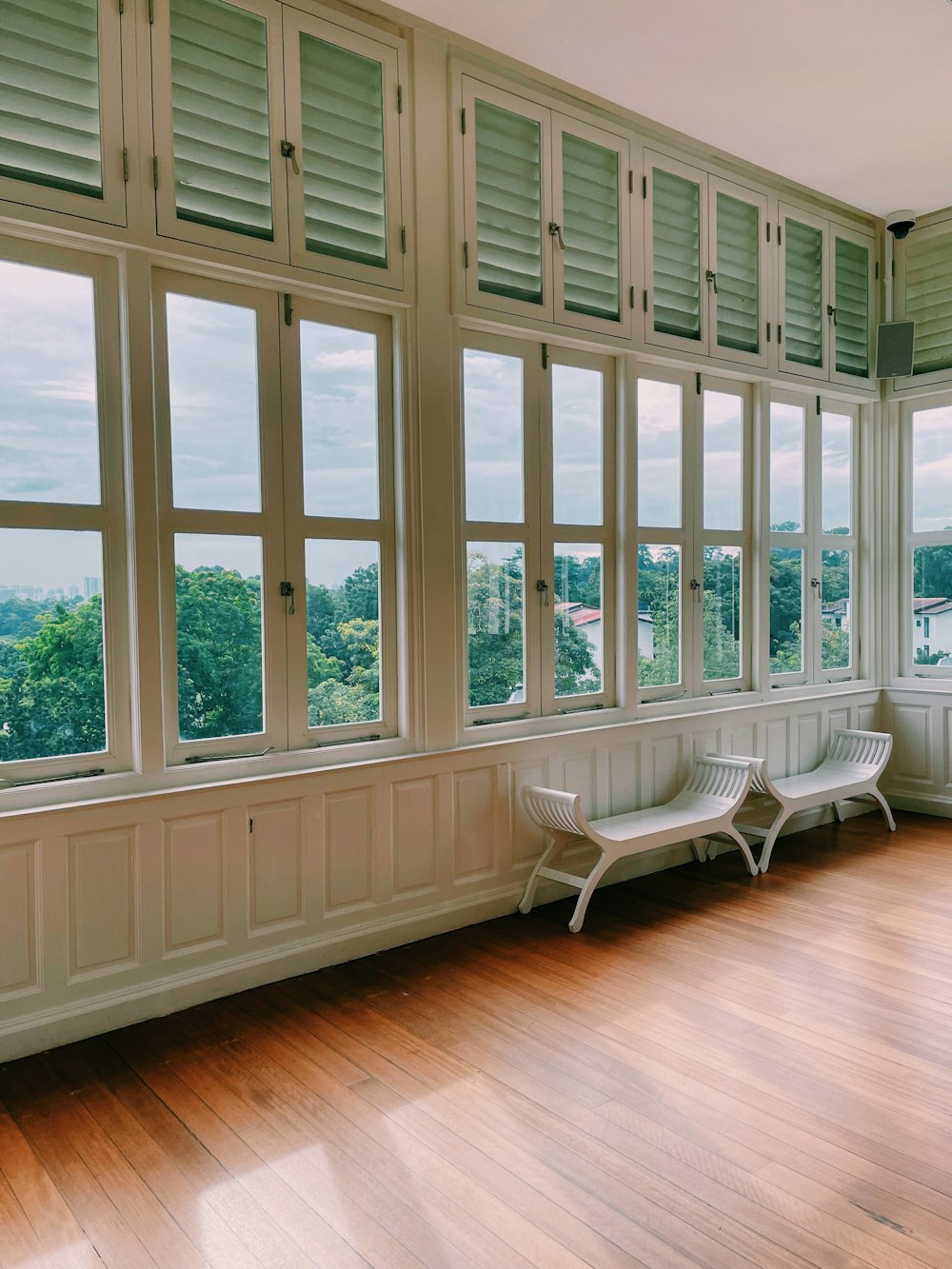 white wooden framed glass window