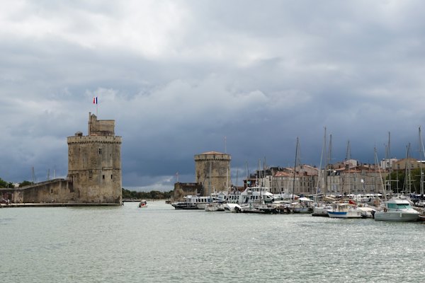 The towers guarding the old harbour — La Rochelle, France