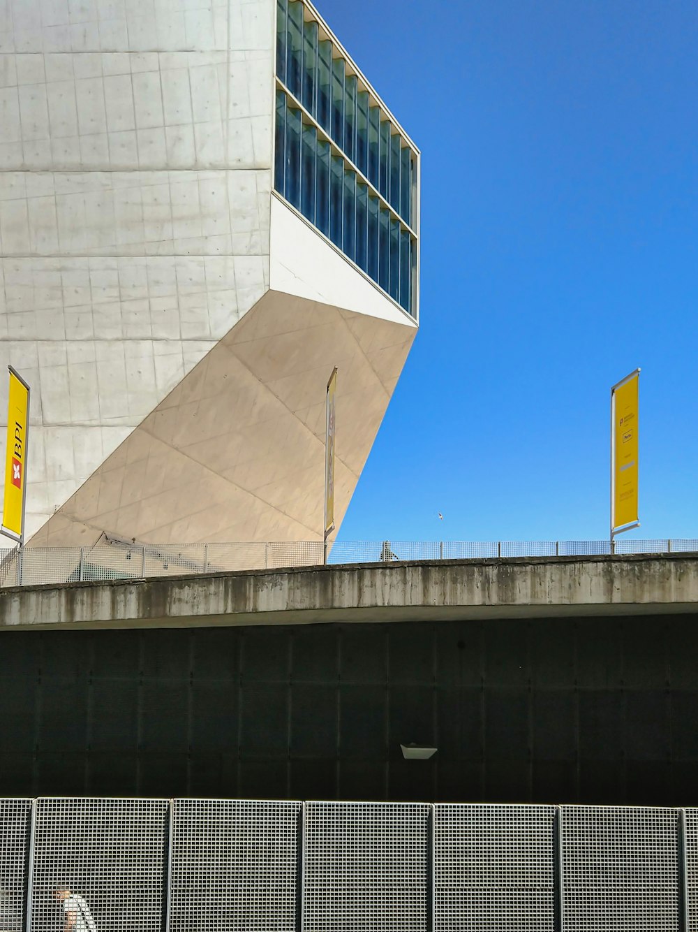 white and blue concrete building