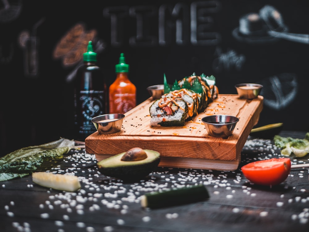 brown wooden board with cookies on brown wooden chopping board