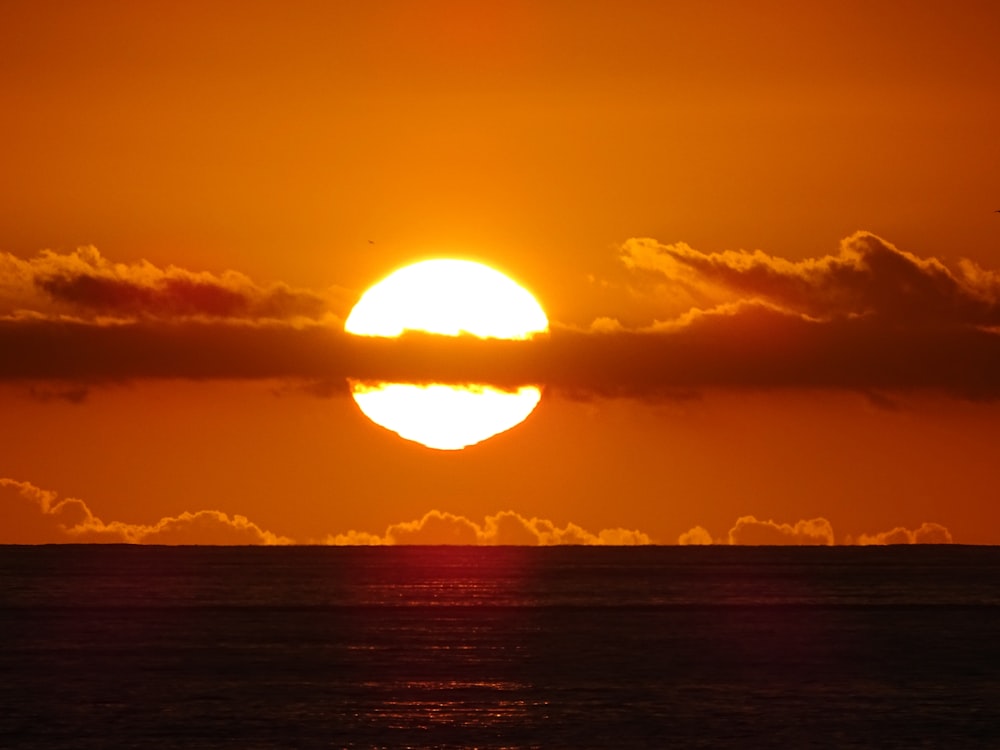 sun setting over the sea