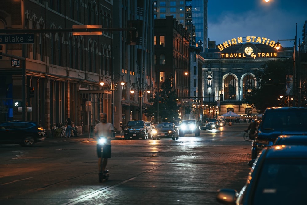 cars on road in city during night time