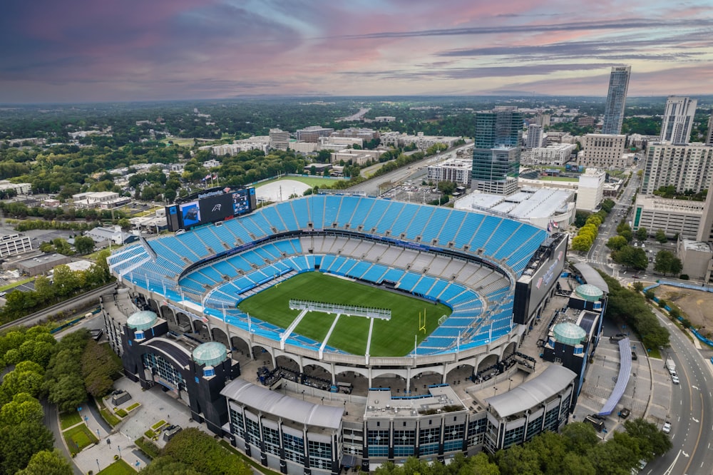 Vista aérea del estadio durante el día