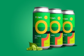 green yellow and blue labeled can