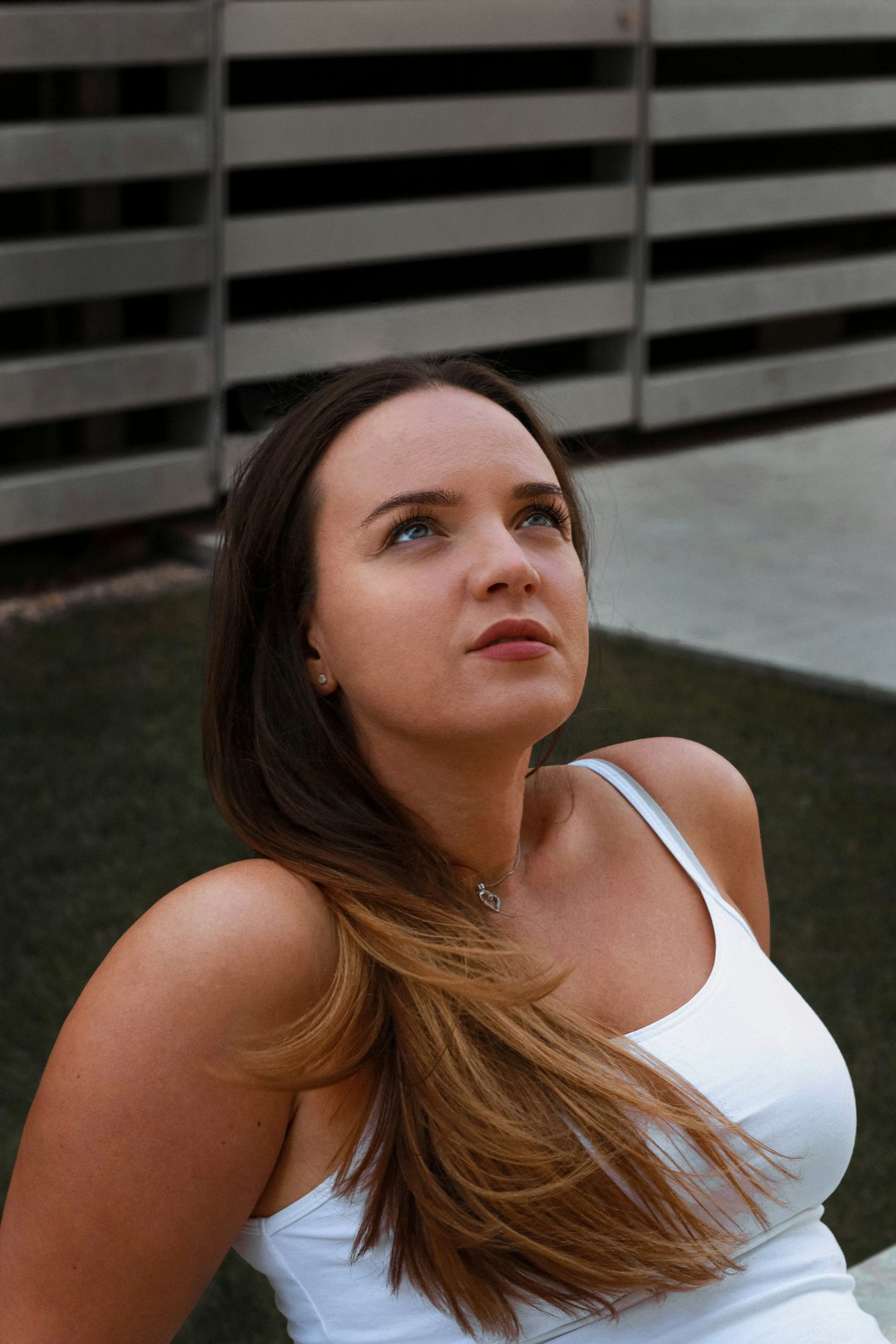 woman in white tank top