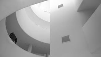 A professional architect examining a newly built home interior.