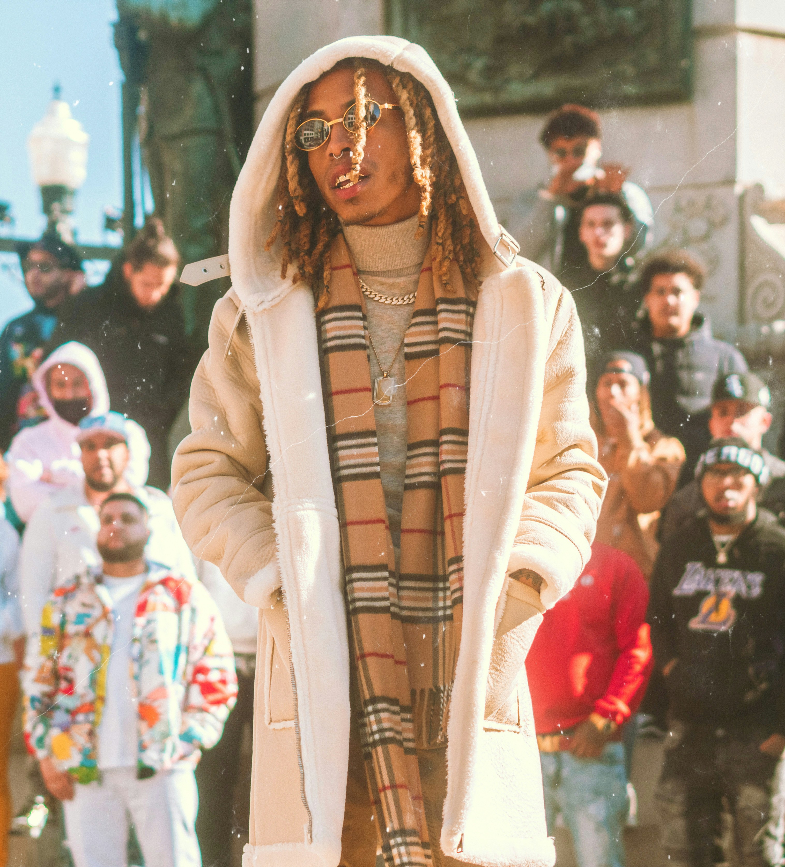 woman in white hoodie standing