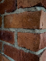 Red bricks arranged in a wall pattern with visible mortar in between, showing a textured surface and weathered appearance.