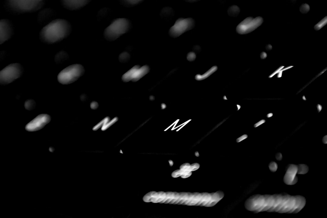 black computer keyboard showing keyboard, Keyboard in the dark.