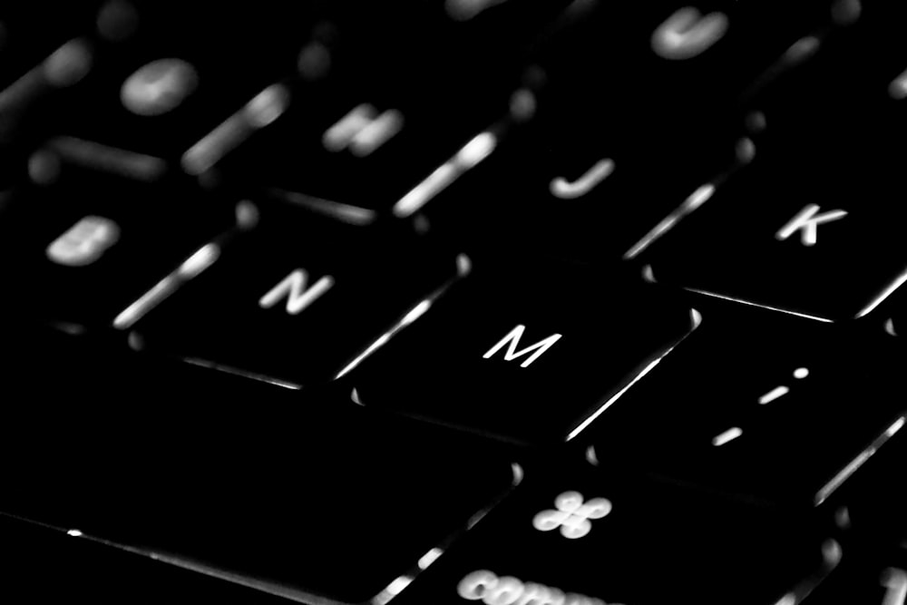 black computer keyboard in close up photography