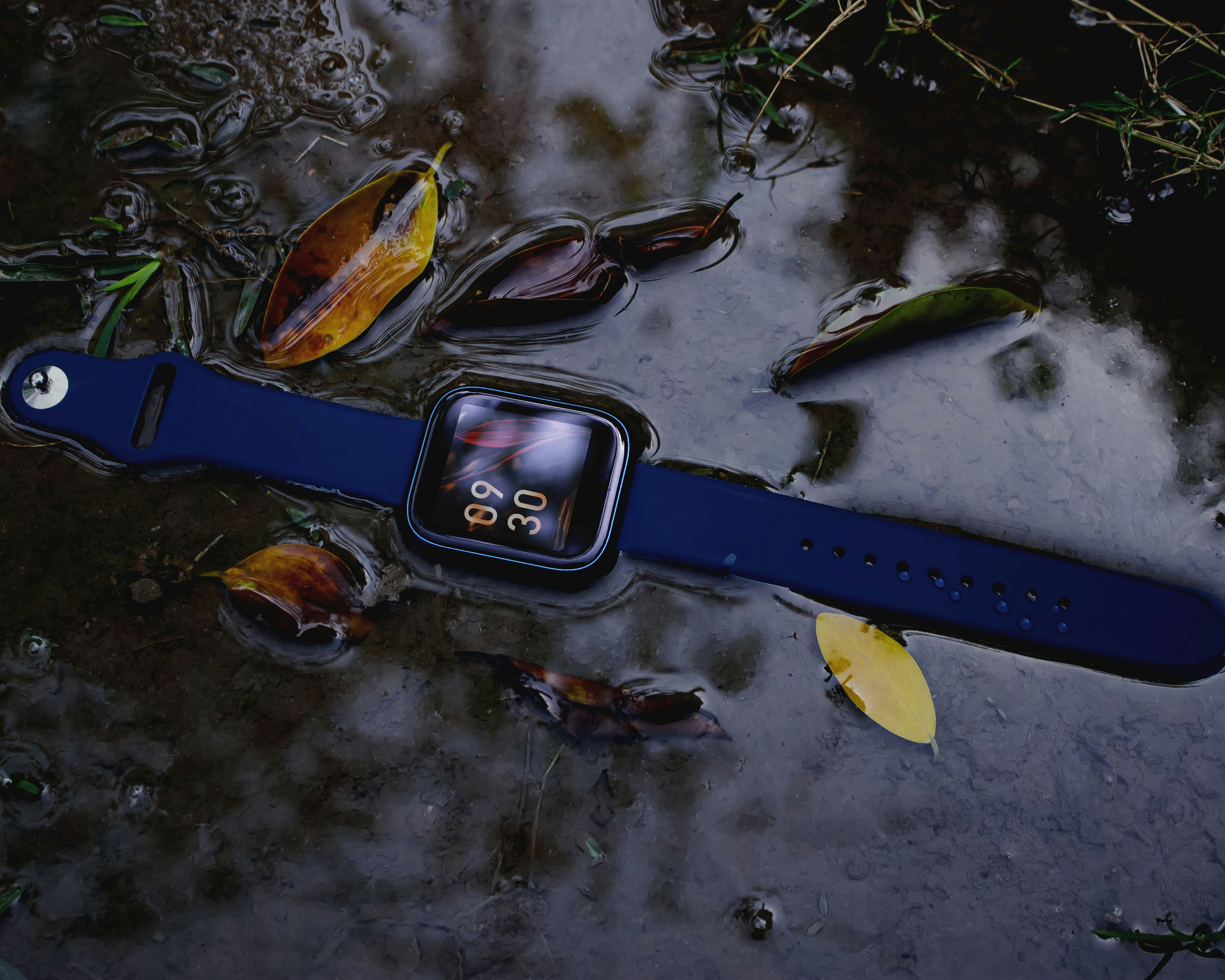 blue and black strap apple watch