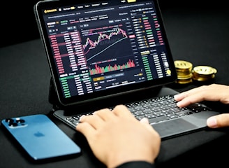 person using laptop for cryptocurrency