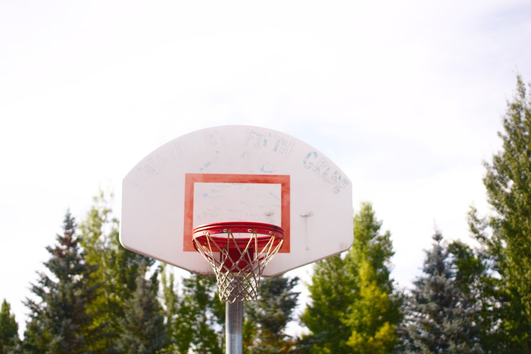 white and red basketball hoop