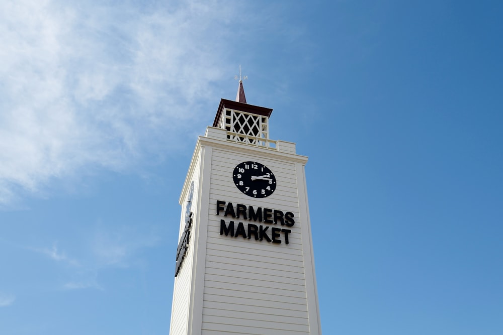 white and black tower clock