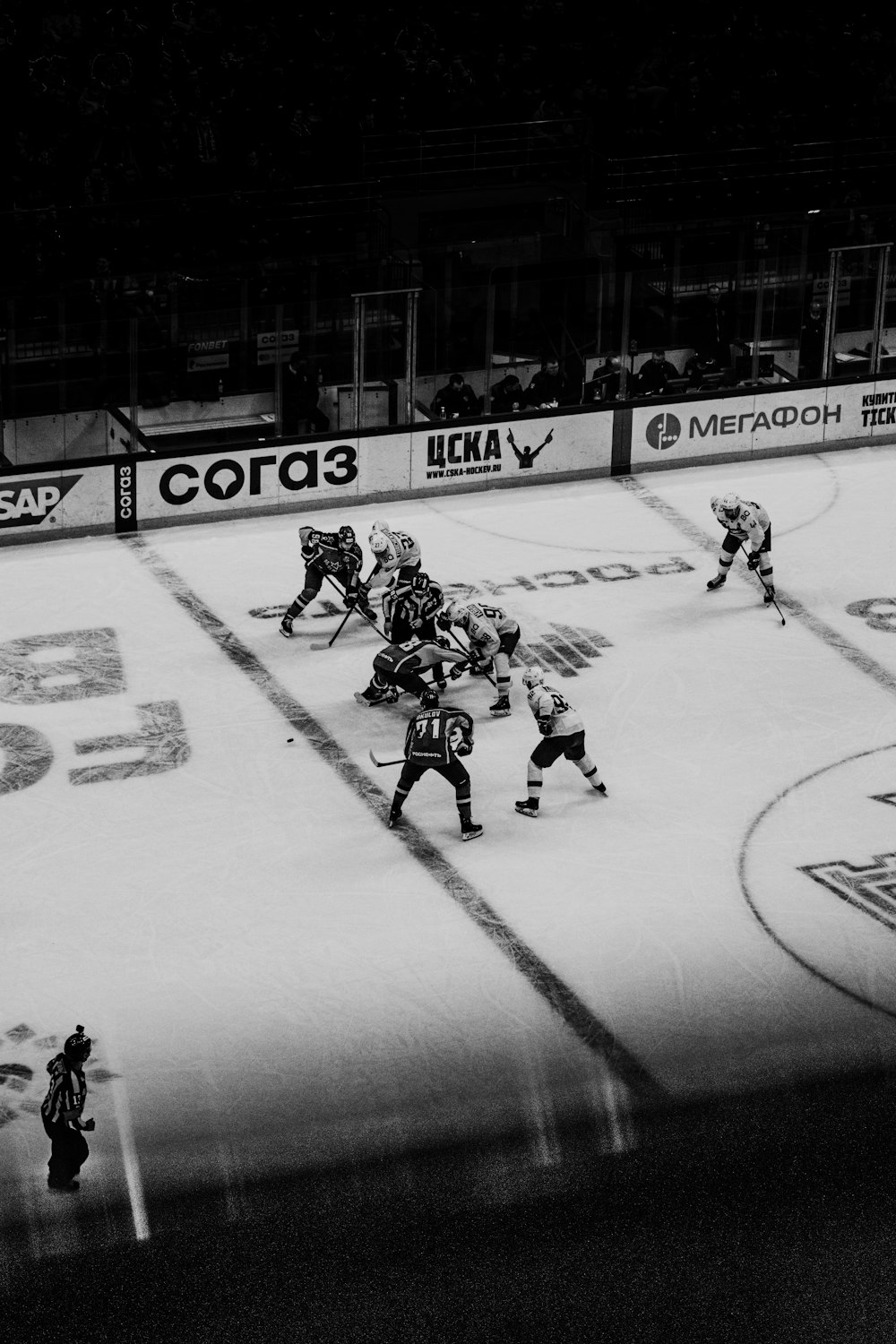 ice hockey players on ice hockey field