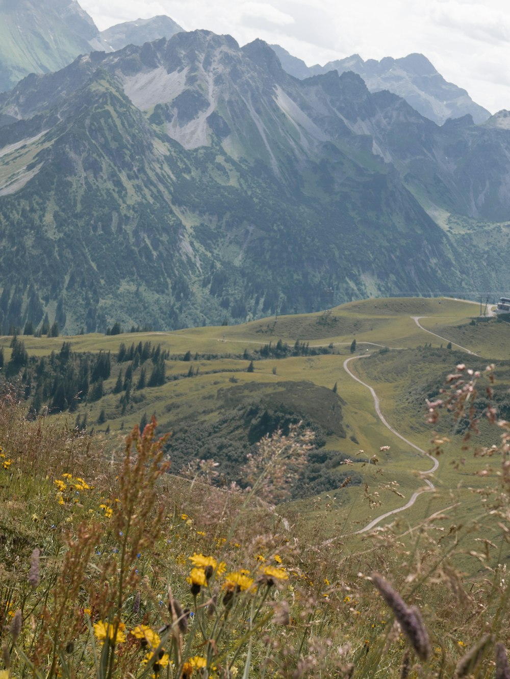 aerial view of green and brown mountains during daytime