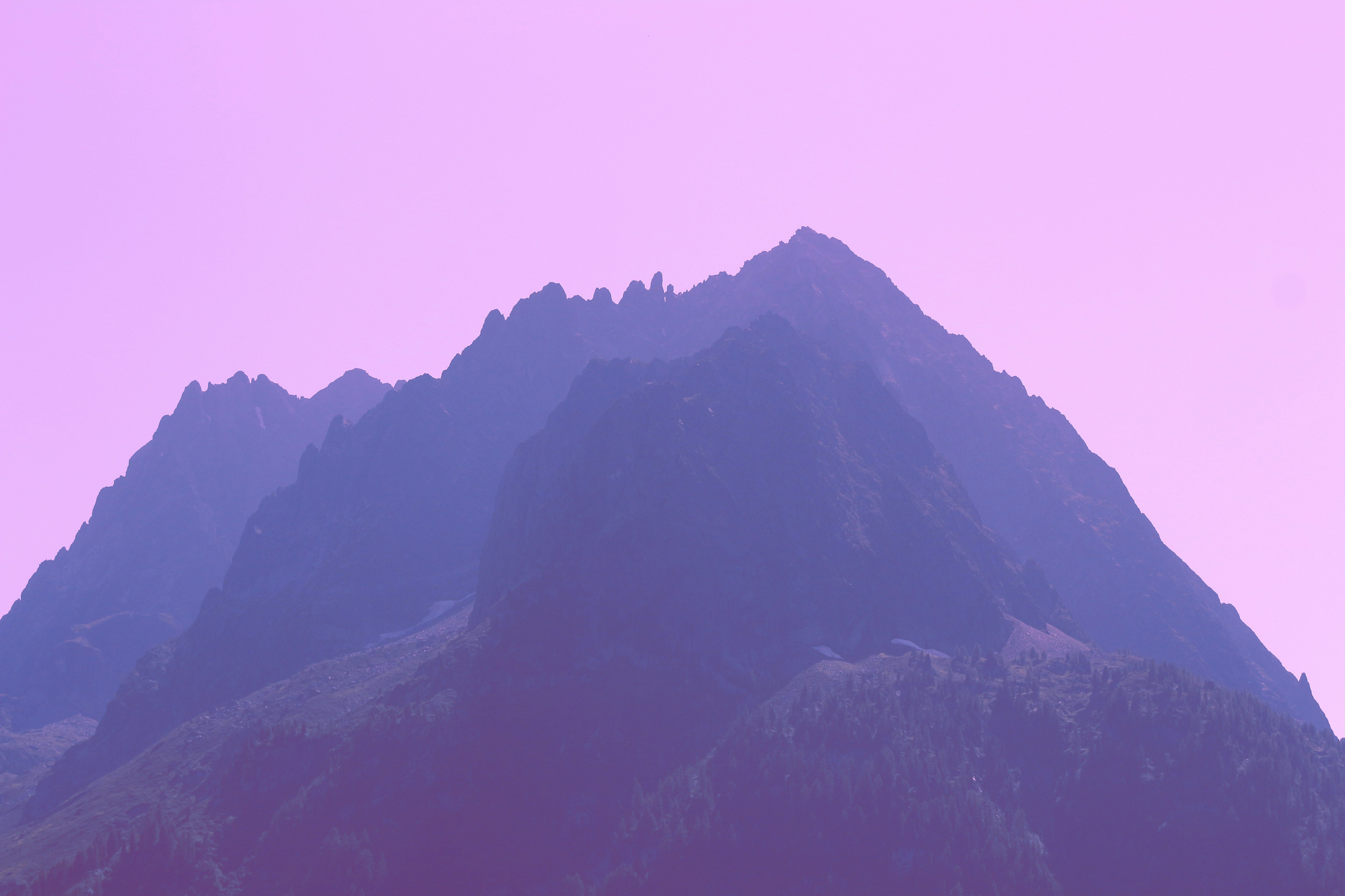 silhouette of mountain during daytime