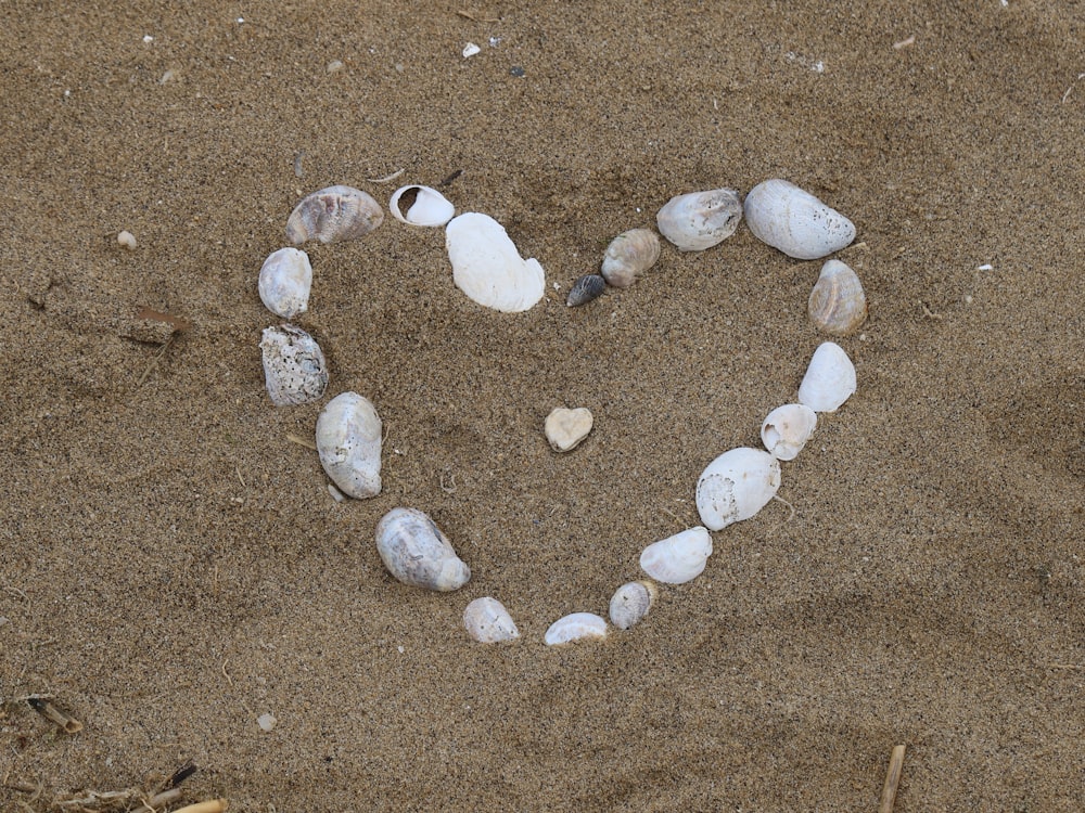 white stones on brown sand