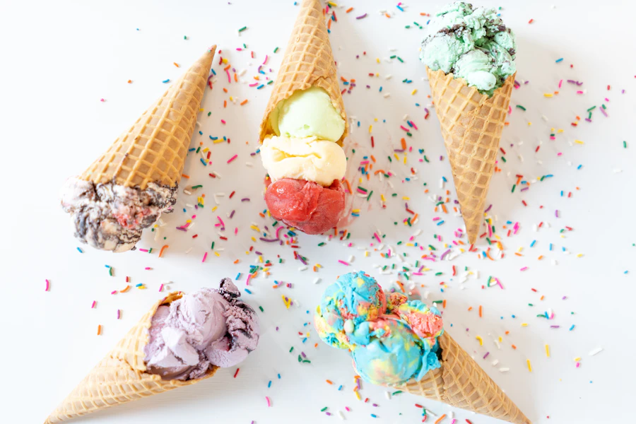 Ice cream cone with sprinkles