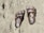 A pair of brown, open-toed sandals with straps and buckles are lying on a sandy surface. The sand appears to be beach sand, and the sandals seem to be well-worn.