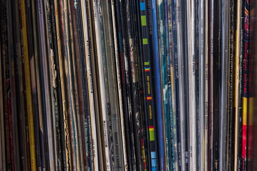 white black and brown textile, My vinyl record collection