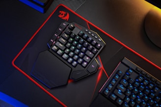 black and red computer keyboard
