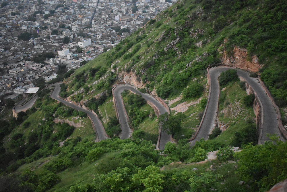 aerial view of green mountain during daytime