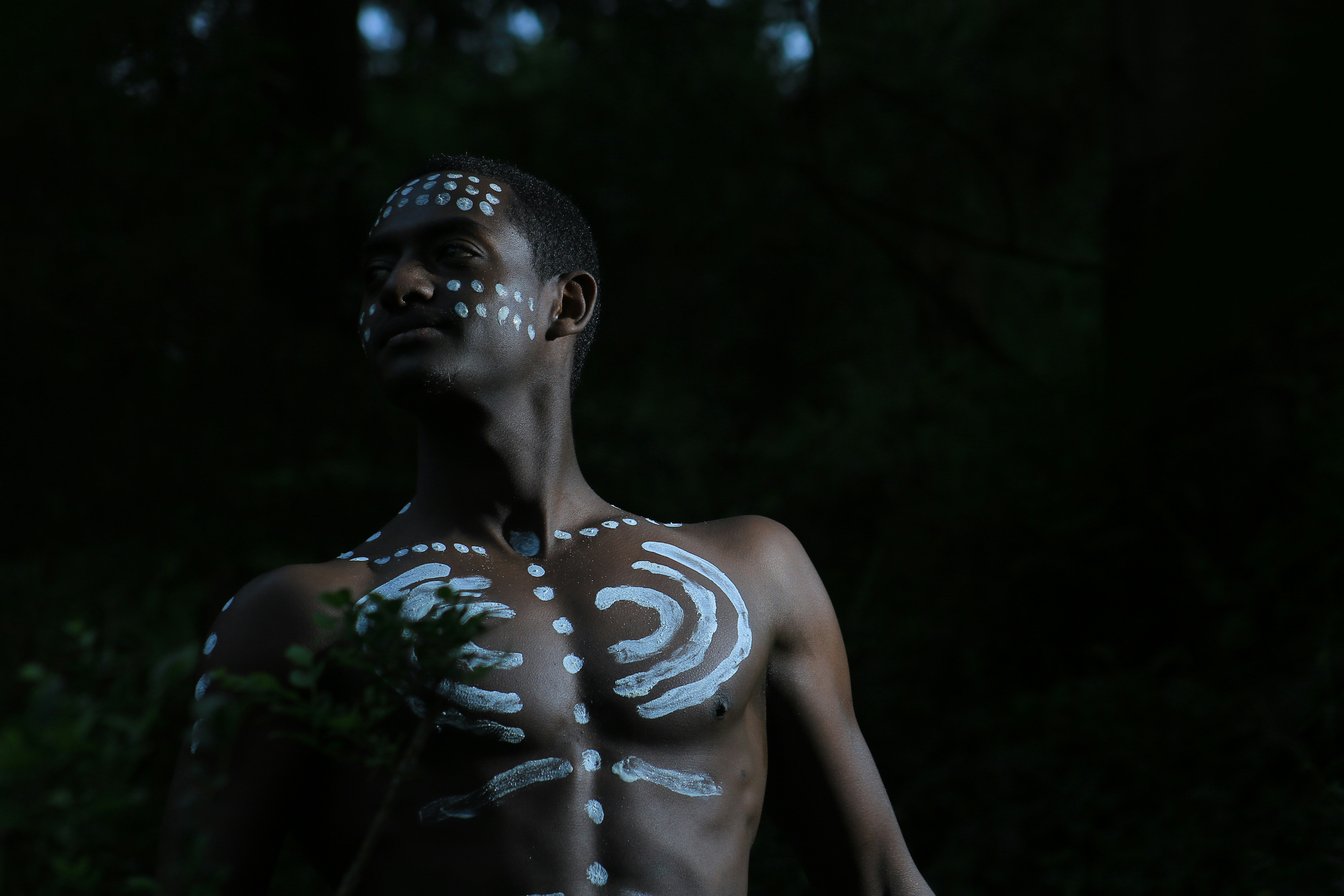 young African posing side