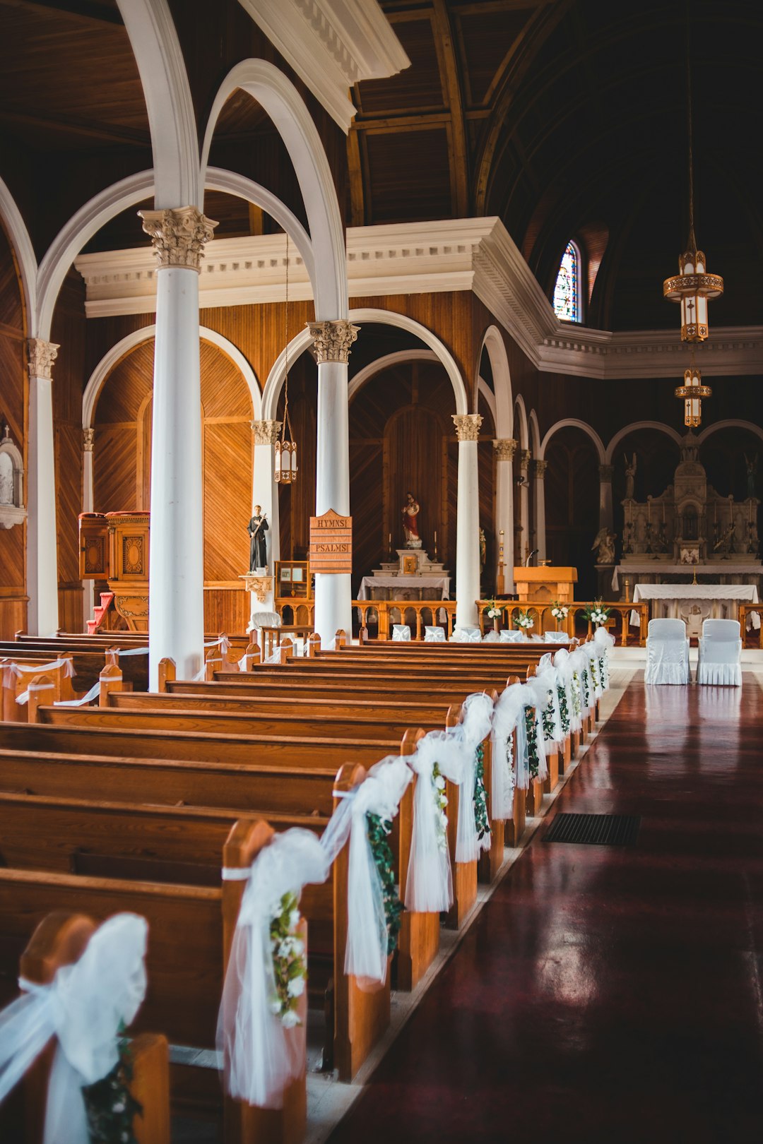 white and brown church interior