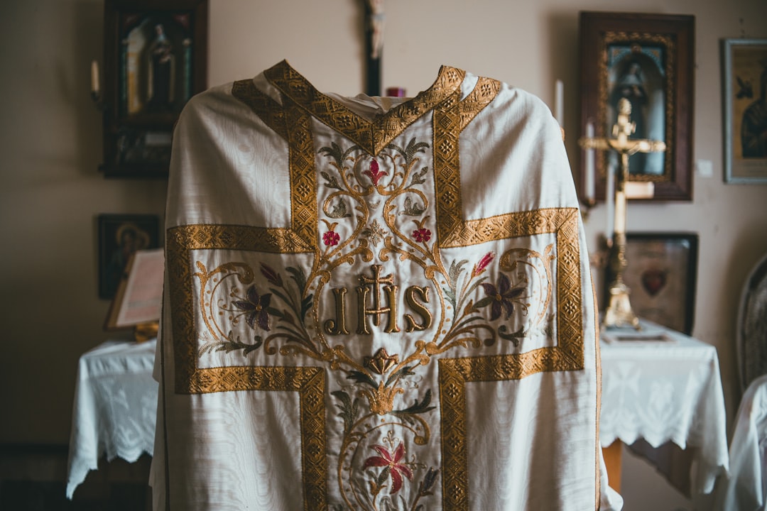 white and yellow floral long sleeve shirt