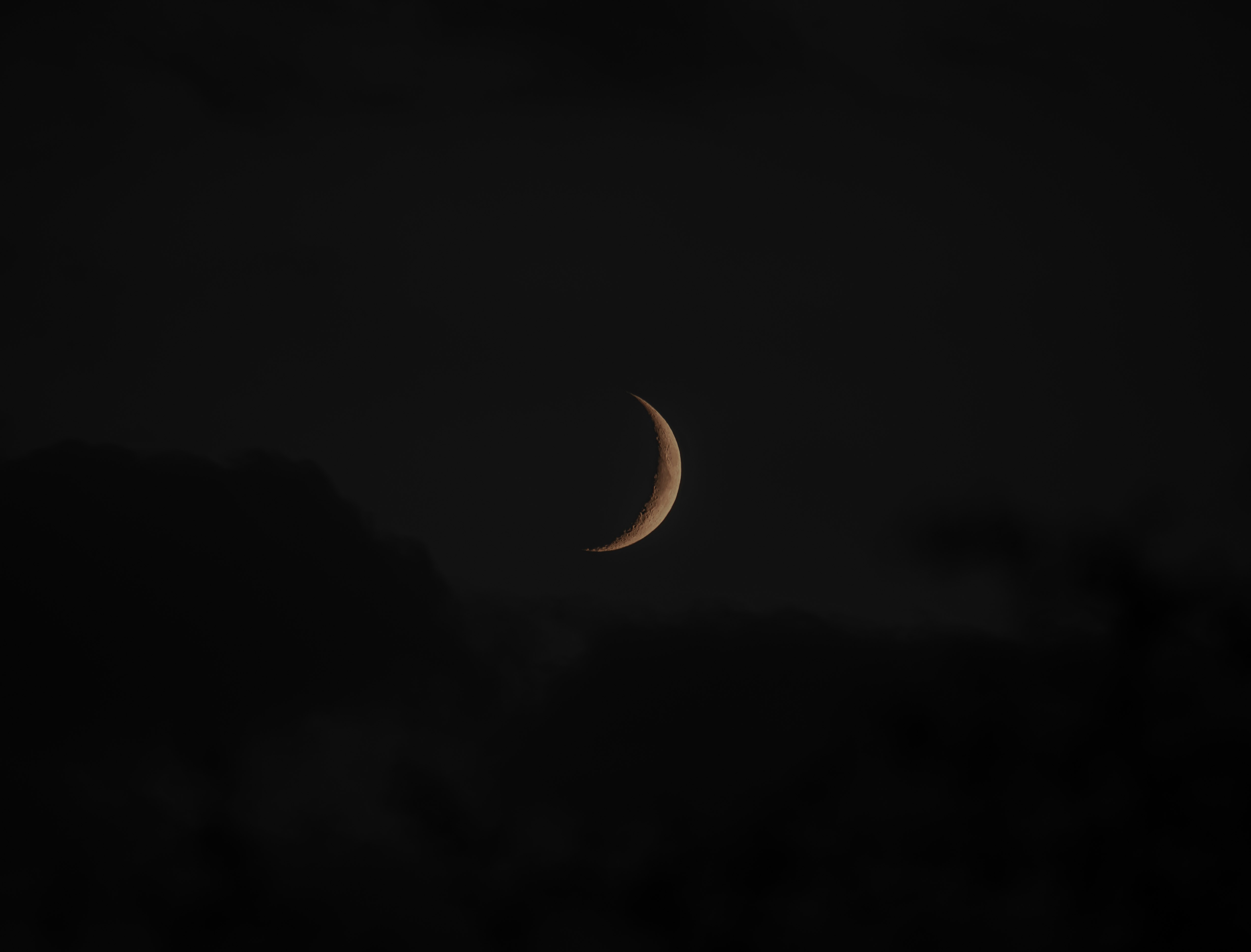 orange and black crescent moon