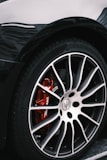 silver and black car wheel