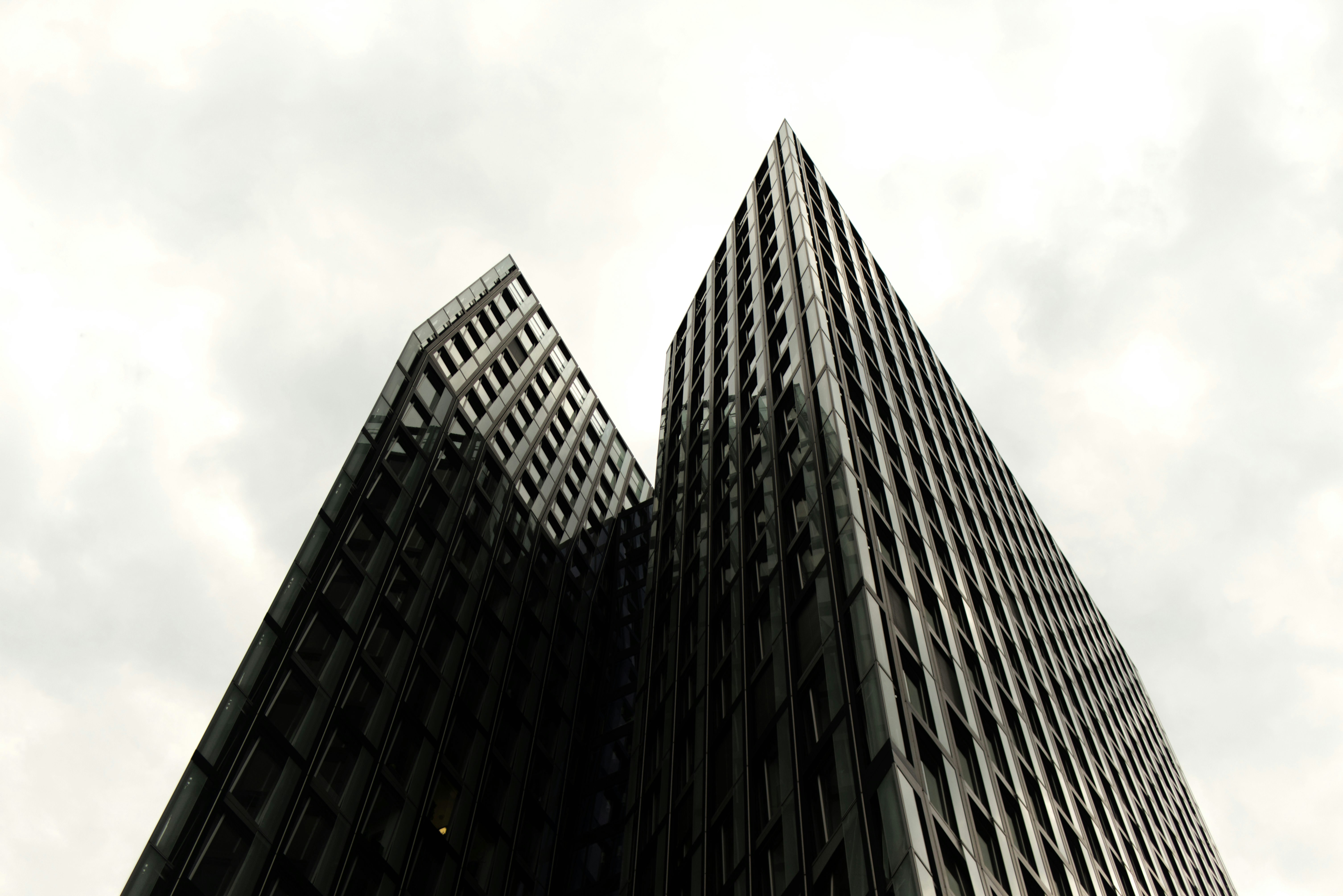low angle photography of high rise building