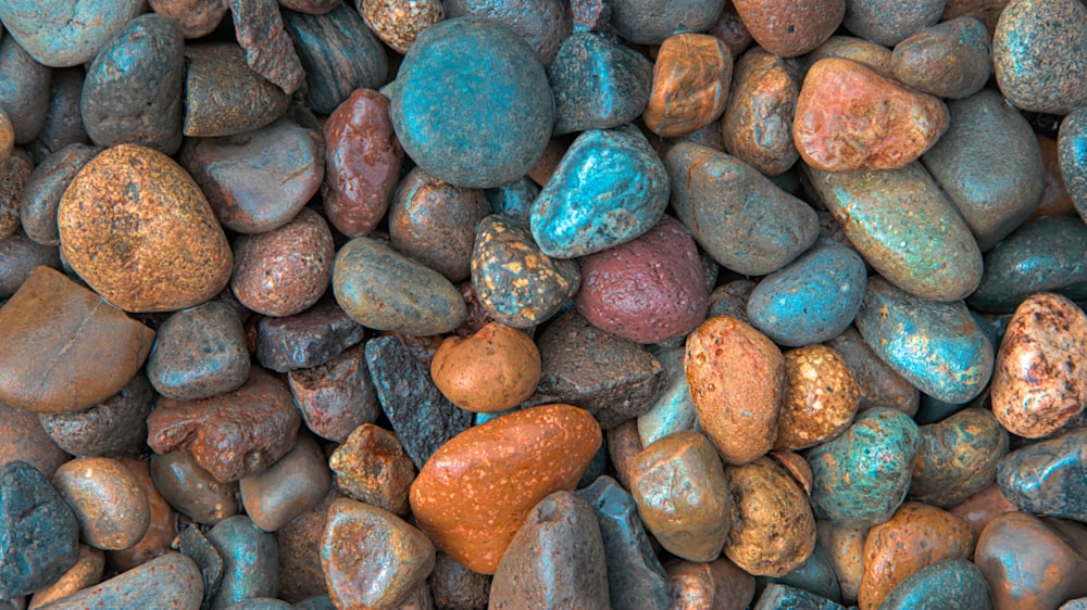 blue and brown stones during daytime