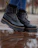 Photo of worn rubber boots with a freshly glued sole using Loctite 406.
