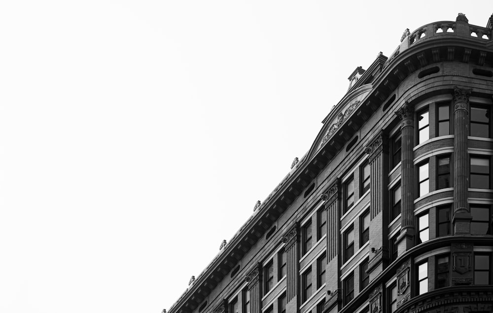 grayscale photo of concrete building