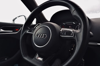 black and silver jeep steering wheel