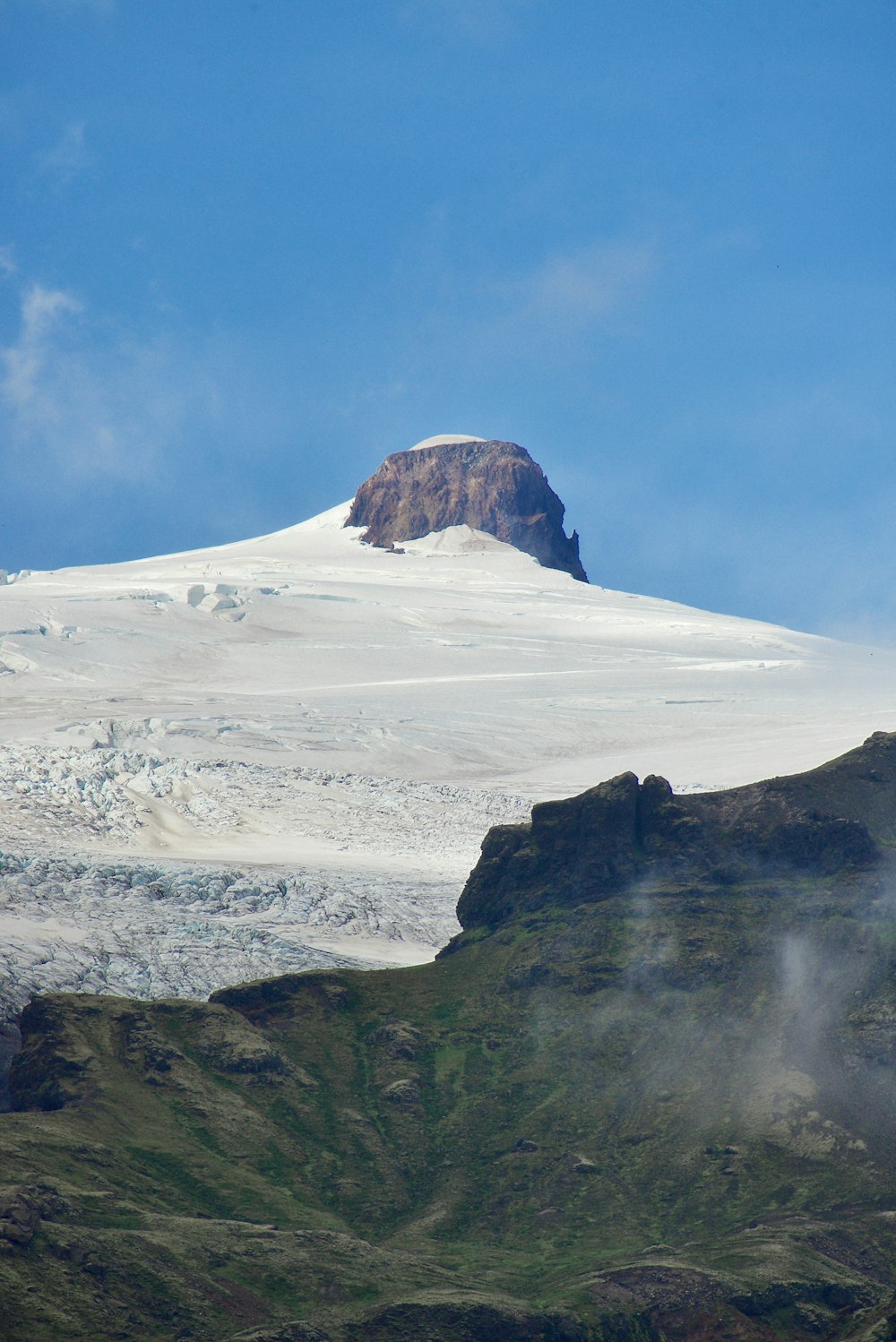 snow covered mountain under blue sky during daytime