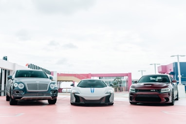 white and black cars on parking lot during daytime