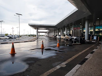 A transport hub with trucks and pipelines working together seamlessly.