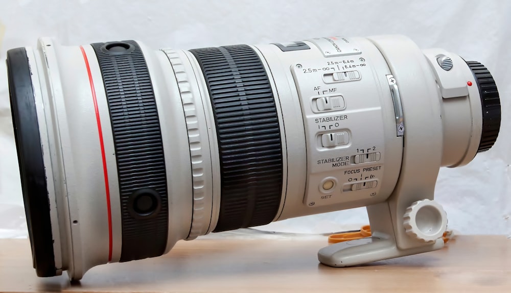 black and silver camera lens