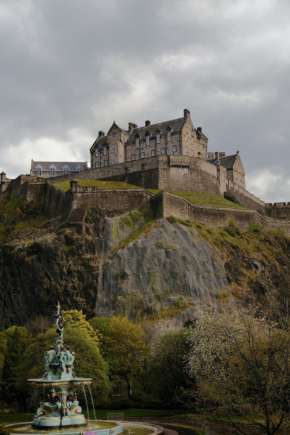 grey concrete castle on top of hill