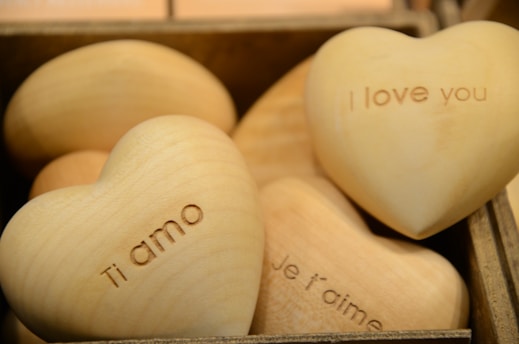 white wooden heart shape decor