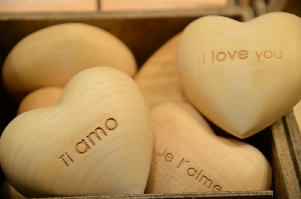 white wooden heart shape decor