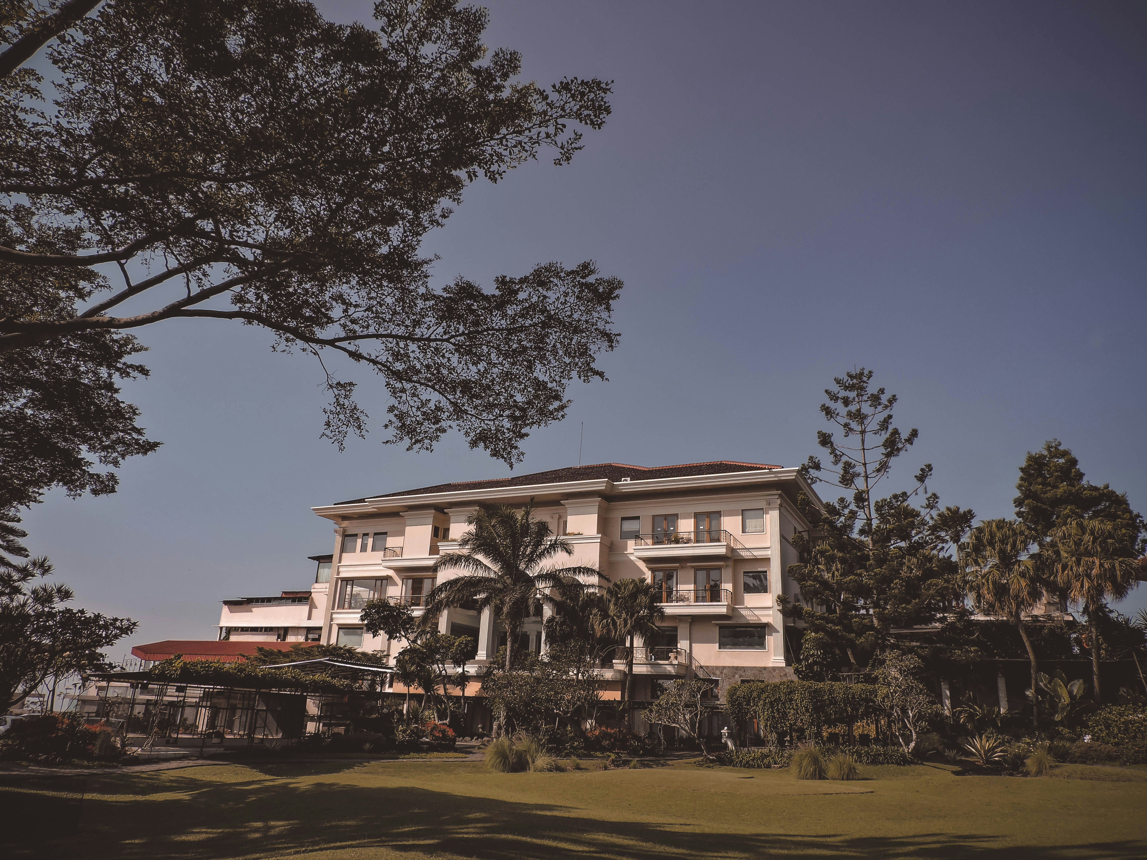 white concrete building near green trees during daytime