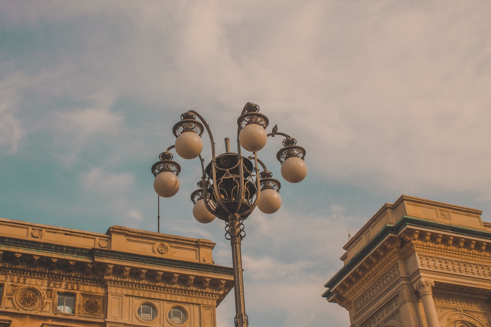 black and brown street light