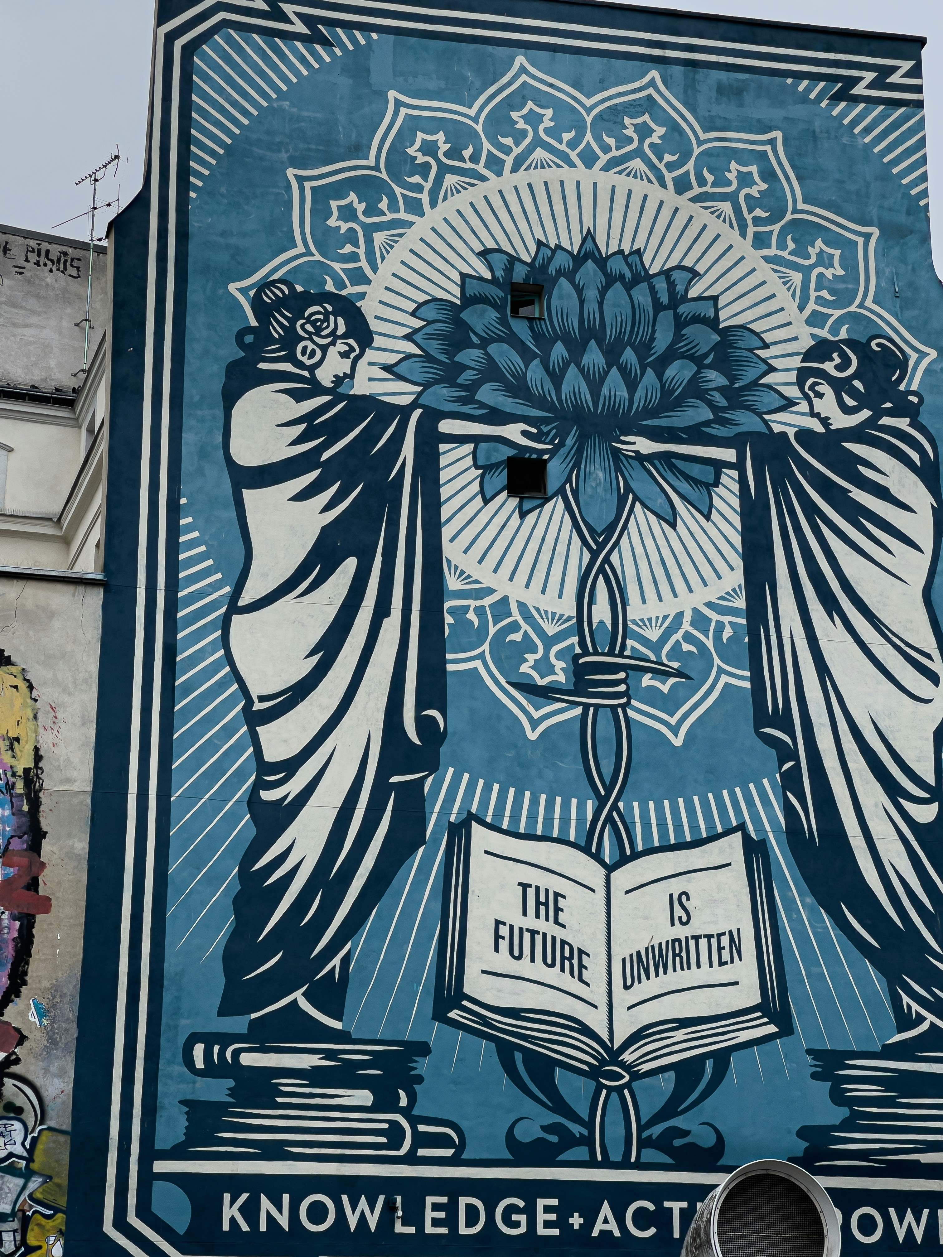 opere d'arte floreali blu e bianche