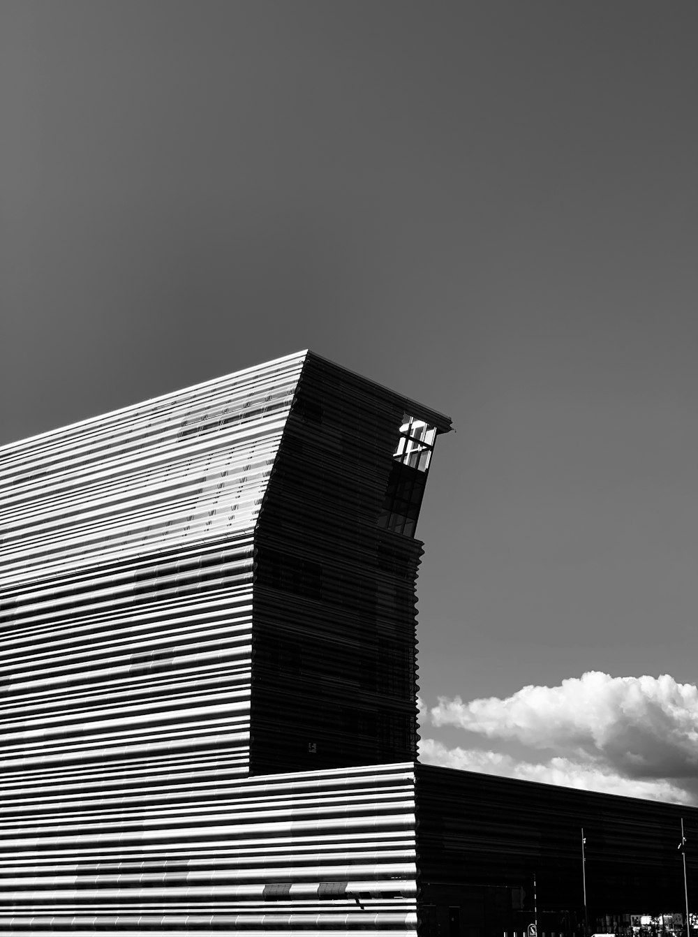 grayscale photo of a building