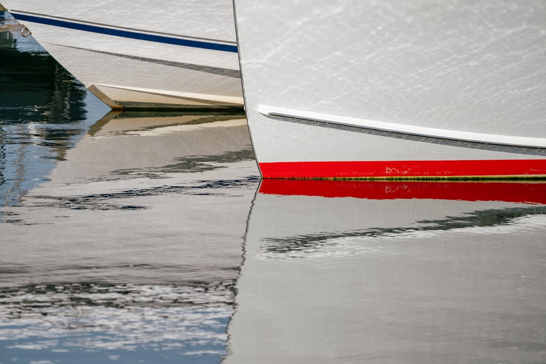 white and red boat on water