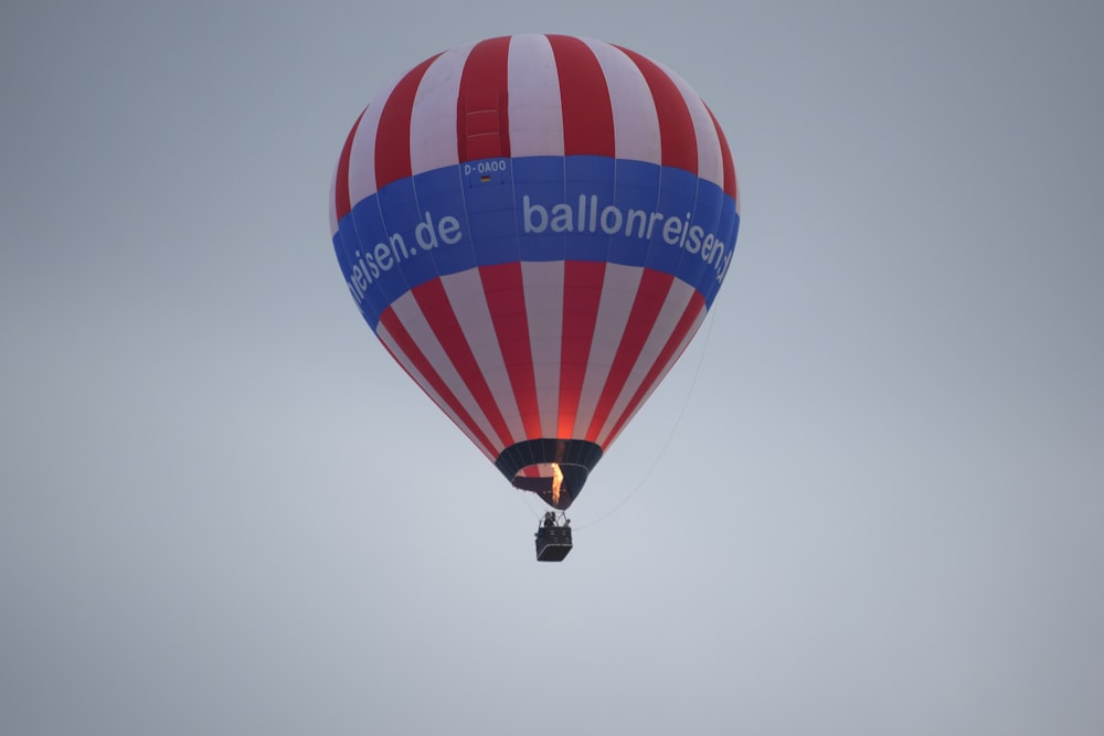 red blue and yellow hot air balloon